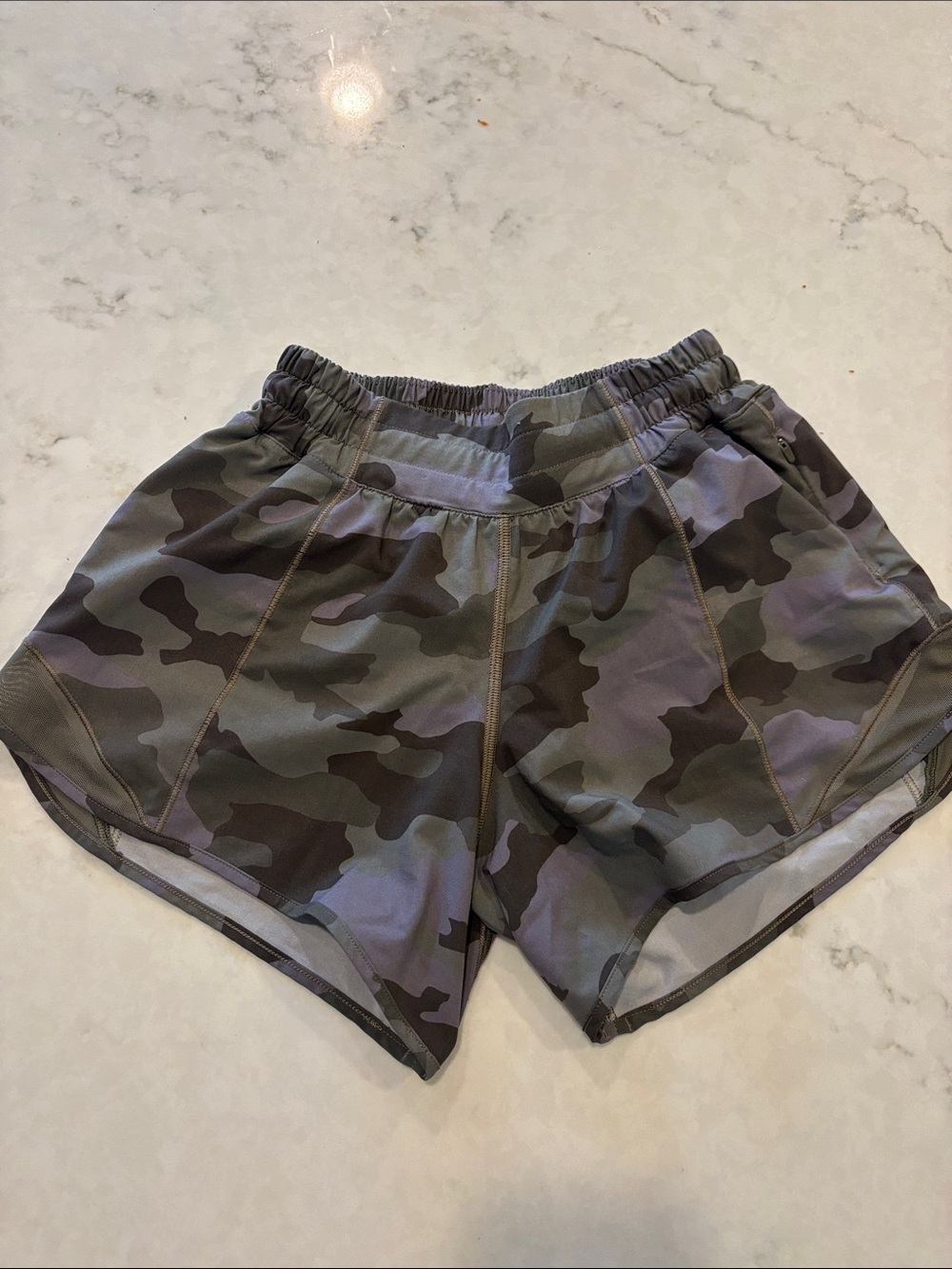 lululemon athletica Olive Green Camo Running Shorts
